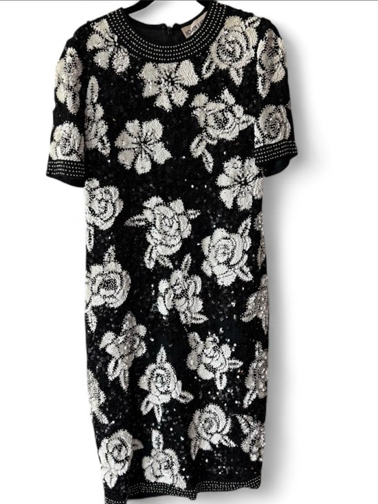 Joan Leslie Dresses & Skirts - Rare Vintage Joan Leslie Evenings Black Beaded Midi Dress